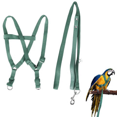Pet Parrot Bird Harness and Leash Adjustable Parrot Traction Harness Leash Outdoor Flying Training Rope Anti Bite Training Rope for Parrot Macaw Cockatoos