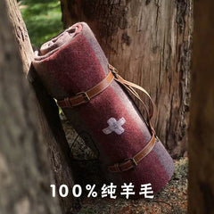100% Swiss Wool Blanket for Outdoor Camping (Single)