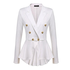 Double-Breasted Blazer with Metal Buttons for Women