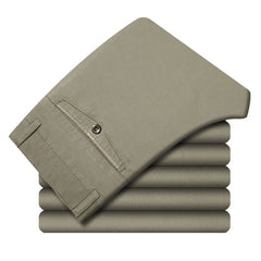 Men's Casual Stretch Cotton Suit Pants for Summer