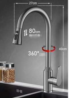 Brushed Nickel High Arc Kitchen Faucet