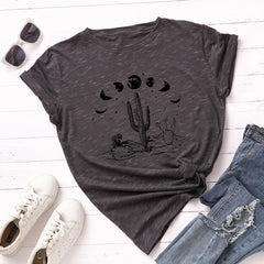 Loose Fit Cotton Short Sleeve T-Shirt for Women