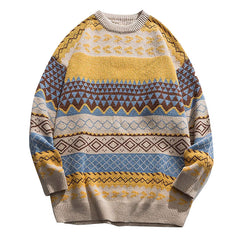 Unisex Oversized Striped Cashmere Sweater (Retro Style)