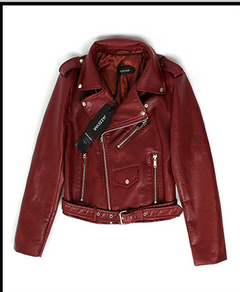 Short Leather Jacket - Biker Style