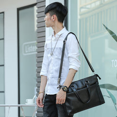 Men's PU Horizontal Business Tote Bag