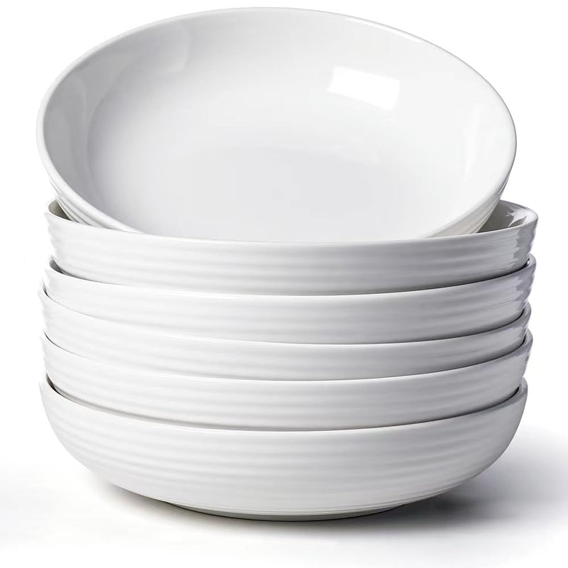 AISBUGUR Pasta Bowls 38oz Ceramic Pasta Plates Set of 6 8.7