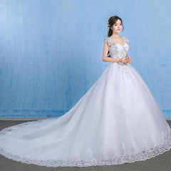 Luxury Spark Wedding Dress with Lace Appliques and Rhinestones