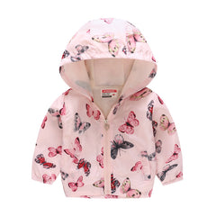 Trendy Spring Summer Kids Jacket with Hood and Print