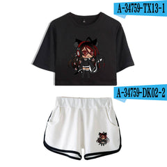 2D Custom Gacha Life Crop Top and Shorts Set