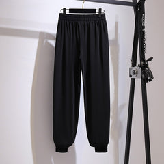 Plus Size Black Casual Harem Jogging Pants for Women