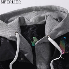 Plus Size Men's Hooded Bomber Windbreaker Jacket