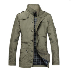 Men's Polyester Trench Coat, Slim Fit, Big Size