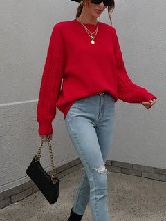 Women's Vintage Knitted Green Wool Sweater