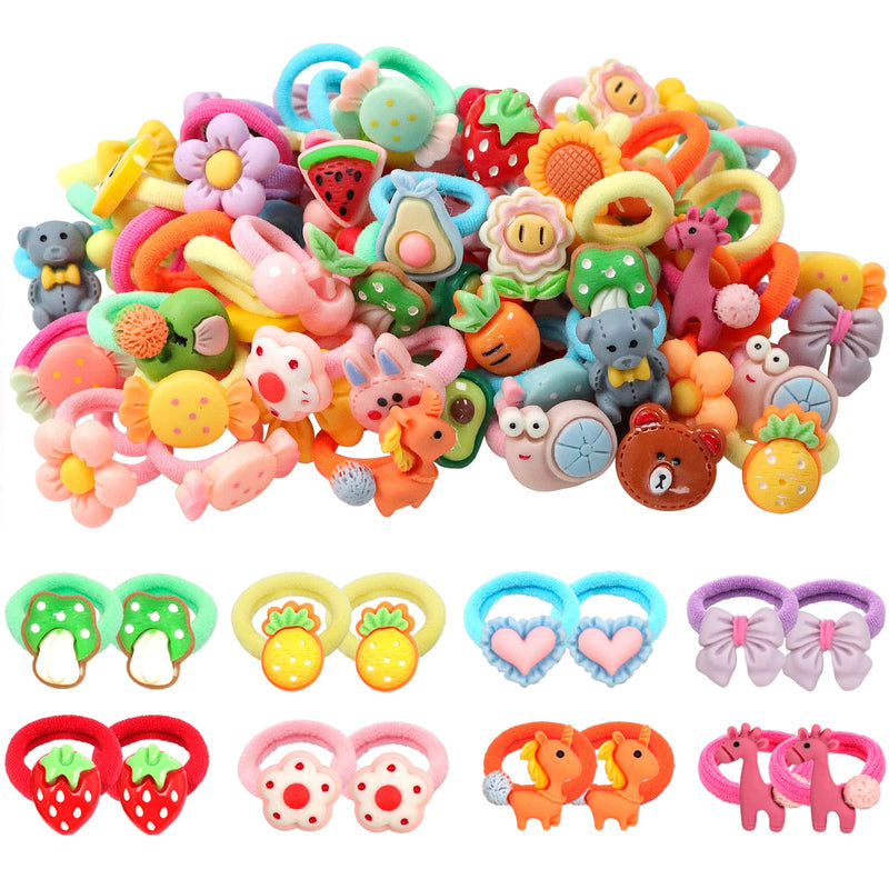 WillingTee 80Pcs Baby Hair Ties for GirlsCute Small Hair Ties for Thin Hair40 Pairs Ponytail Holders Elastic Hair Rubber Bands Hair Accessories for baby girls infant toddler kids