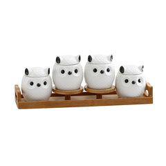Ceramic Kitchen Spice Box Set for Household Use