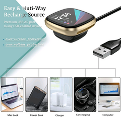 Wireless Charger For Fitbit Sense Versa 3 4 Watch USB Fast Charging Dock Cable
