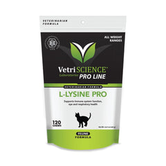VetriScience Lysine Pro - Immune & Eye Care Supplement for Cats - Supplement Formula for Immunity & Heart Health Support - Feline Wellness Aid with L-Lysine - 120 Chews