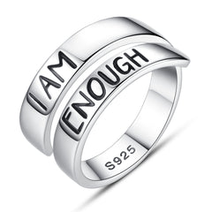 S925 Silver Half-Wrap Letter Ring by Tongzhe
