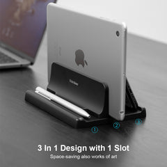 Adjustable Vertical Laptop Stand for Macbook and Tablets