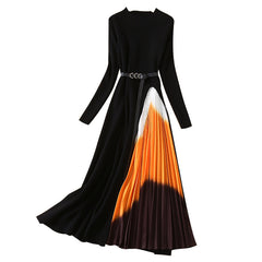 Elegant Long Sleeve Knit Dress with Ankle Length (2020)