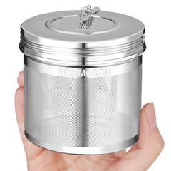 Reinmoson 2 Pack Large Tea Ball Infuser for Loose Leaf Tea & Spice Ball for Cooking Soup 304 Stainless Steel Threaded Lid Chain Hook Extra Fine Mesh Tea Strainer Ball for Herb Iced Tea