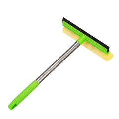 Professional 2 in 1 Window squeegee with Long Stainless Steel HandleSponge Car Window Squeegee for Gas Station GlassShowerOutdoor High Window Cleaning