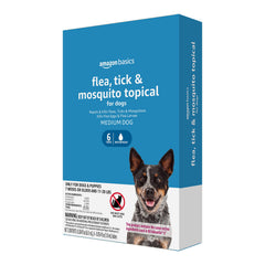Amazon Basics Flea Tick & Mosquito Topical Treatment for Medium Dogs (11-20 pounds) 6 Count (Previously Solimo)
