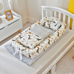 Foldable Portable Crib with Bionic Infant Mattress