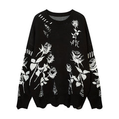 Vintage Ripped Hip Hop Knitted Men’s Sweater Pullover