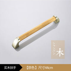 Japanese-Style Wooden Bathroom Safety Grab Bar