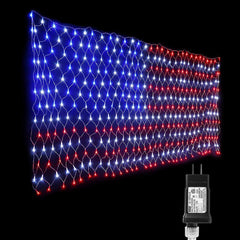 LED American Flag String Lights with Low Voltage Transformer