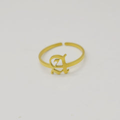 Vintage English Alphabet Ring in 18K Vacuum Plating