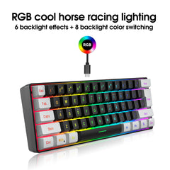 61-Key RGB Gaming Membrane Keyboard with Shortcuts