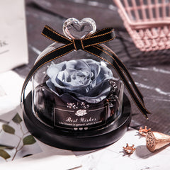 Eternal Rose Gift Box with Glass Dome Decoration