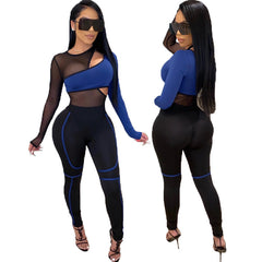 Women's Sexy Sports Set with Mesh Bikini and Leggings