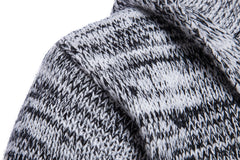 Men's Oversized Black Hooded Knitted Cardigan Sweater
