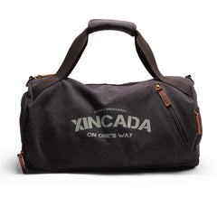 Men's Large Capacity Canvas Travel Fitness Bag with Pocket