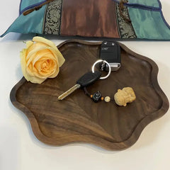 Black Walnut Wooden Serving Tray - Rectangular Design