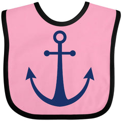 inktastic Anchor Nautical Baby Bib Pink and Black 1e8e4