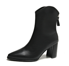 Fashionable Women's High Heel Ankle Boots with Zipper