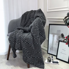 Nordic Style Gray Knitted Thick Blanket for Winter