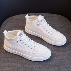 Genuine Leather High-Top Women's Casual Sports Shoes