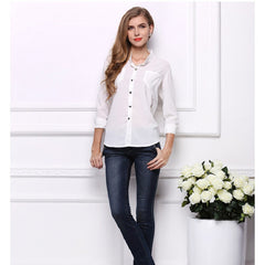 2019 Casual Women's Long Sleeve Chiffon Blouse