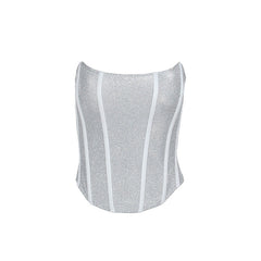YJ23585 Summer Sexy Strapless Top with Corset Design