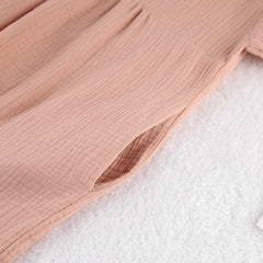 Autumn Long Sleeve Sleep Dress with V-Neck for Women