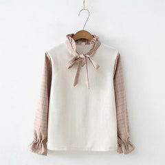 Japanese Style Sweet Long Sleeve Shirt with Ruffle Collar