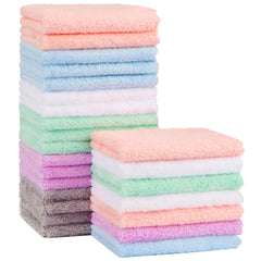 Orighty Baby Washcloths 24-Pack Microfiber Coral Fleece Baby Face Towels Soft and Absorbent Wash Cloths for Newborns Infants and Toddlers Gentle on Delicate Skin for Face Hands and Body 7x9 Inch