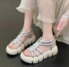 Trendy Summer Platform Sandals with Metal Hooks (One Pair)