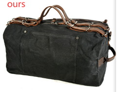 Retro Waxed Canvas Gym Duffel Bag for Men