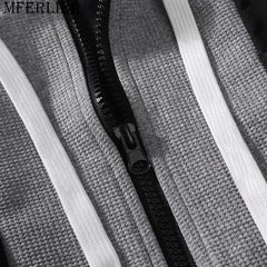 Plus Size Men's Hooded Bomber Windbreaker Jacket